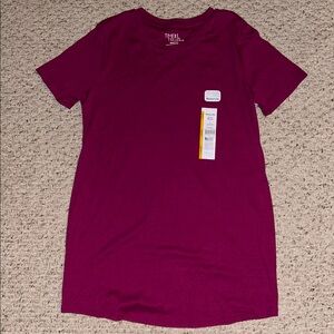 Magenta Short Sleeve Maternity T-Shirt